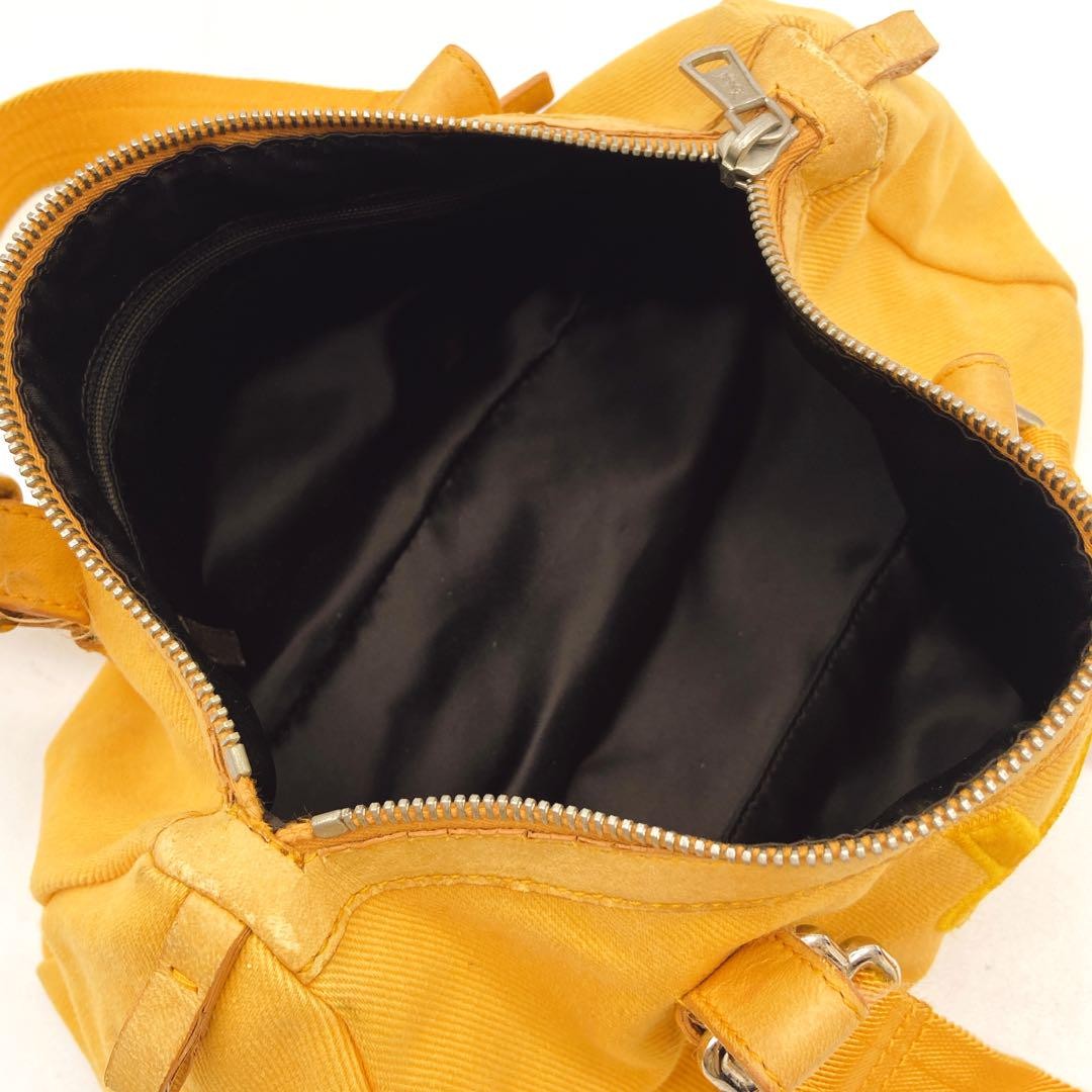 Saint Laurent Mini Boston Hand Bag Purse YSL Cassandra Canvas Leather Yellow