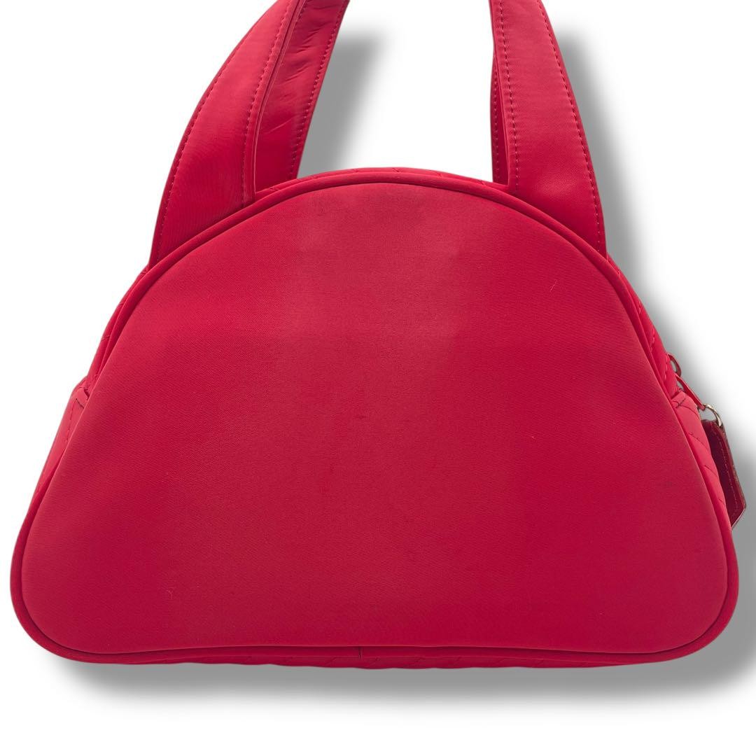 Saint Laurent Hand Bag Tote Purse YSL Cassandra Nylon Red Authentic