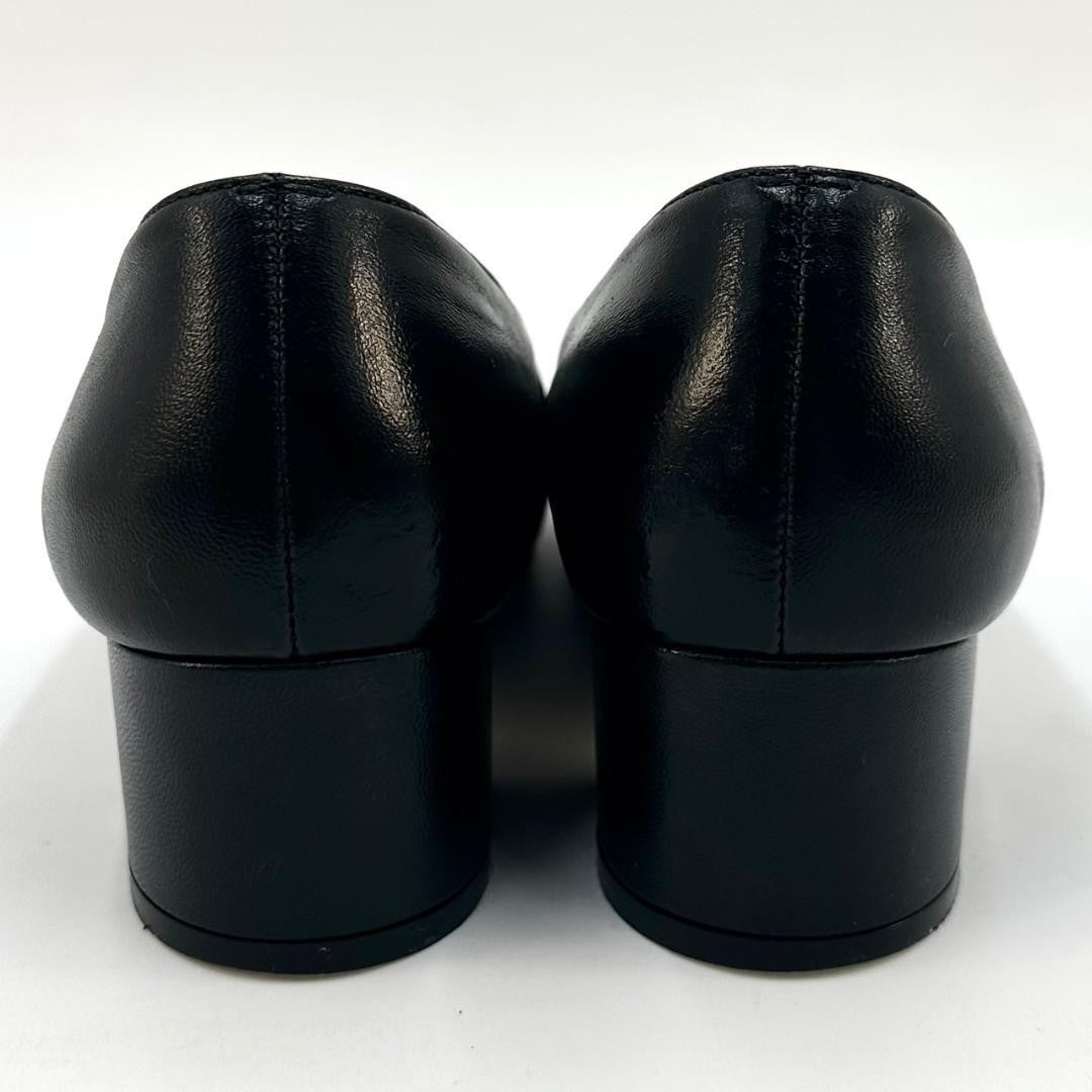 CHANEL Shoes Pumps Heel Cocomark EU 36.0 US 6.0 Leather Black Authentic