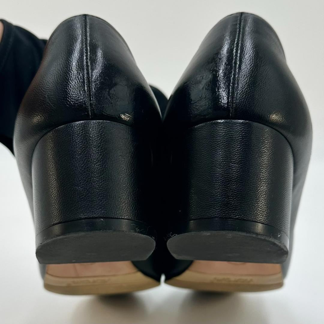CHANEL Shoes Pumps Heel Cocomark EU 36.0 US 6.0 Leather Black Authentic