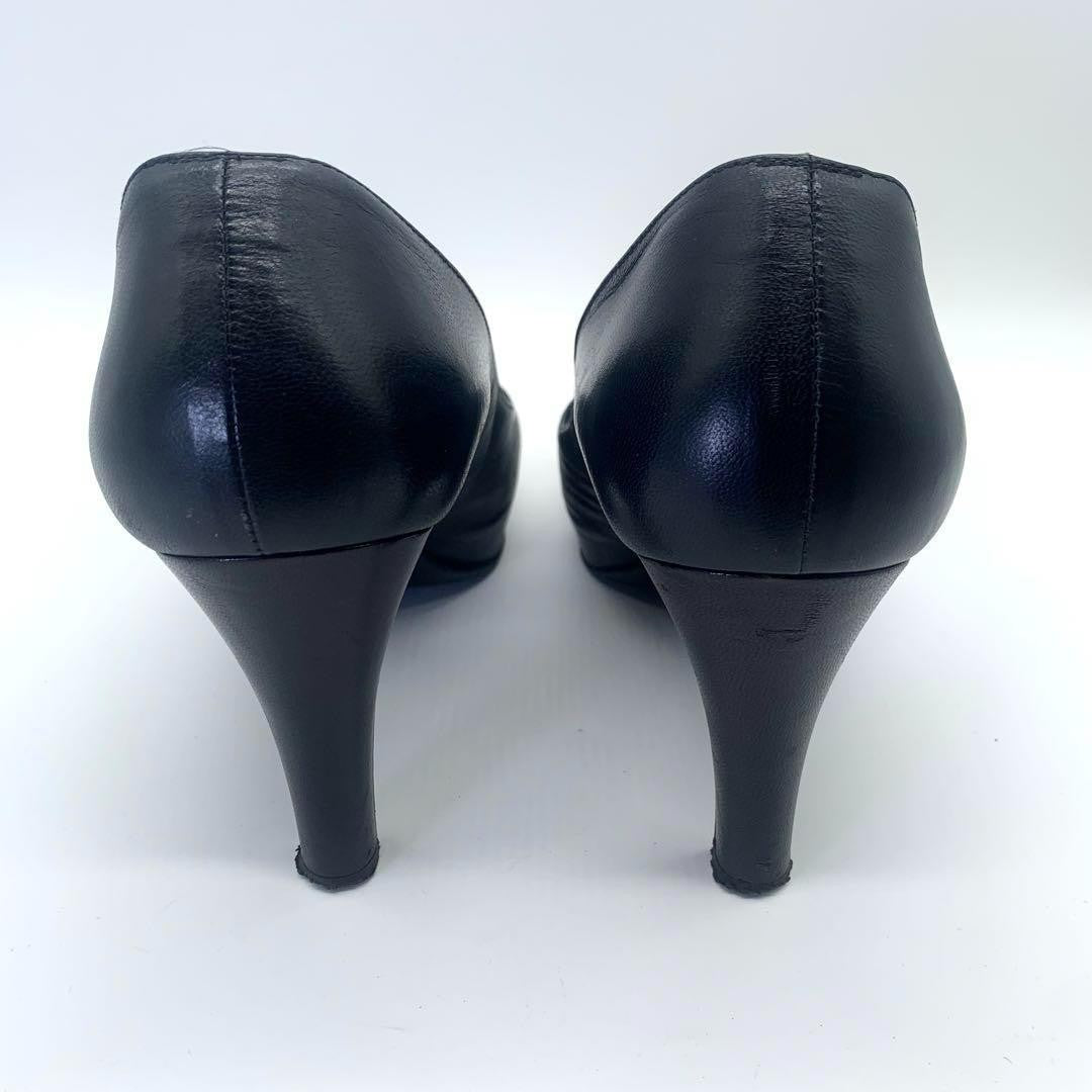 CHANEL Shoes Pumps Heel Cocomark EU 36.5 US 6.5 Black Authentic