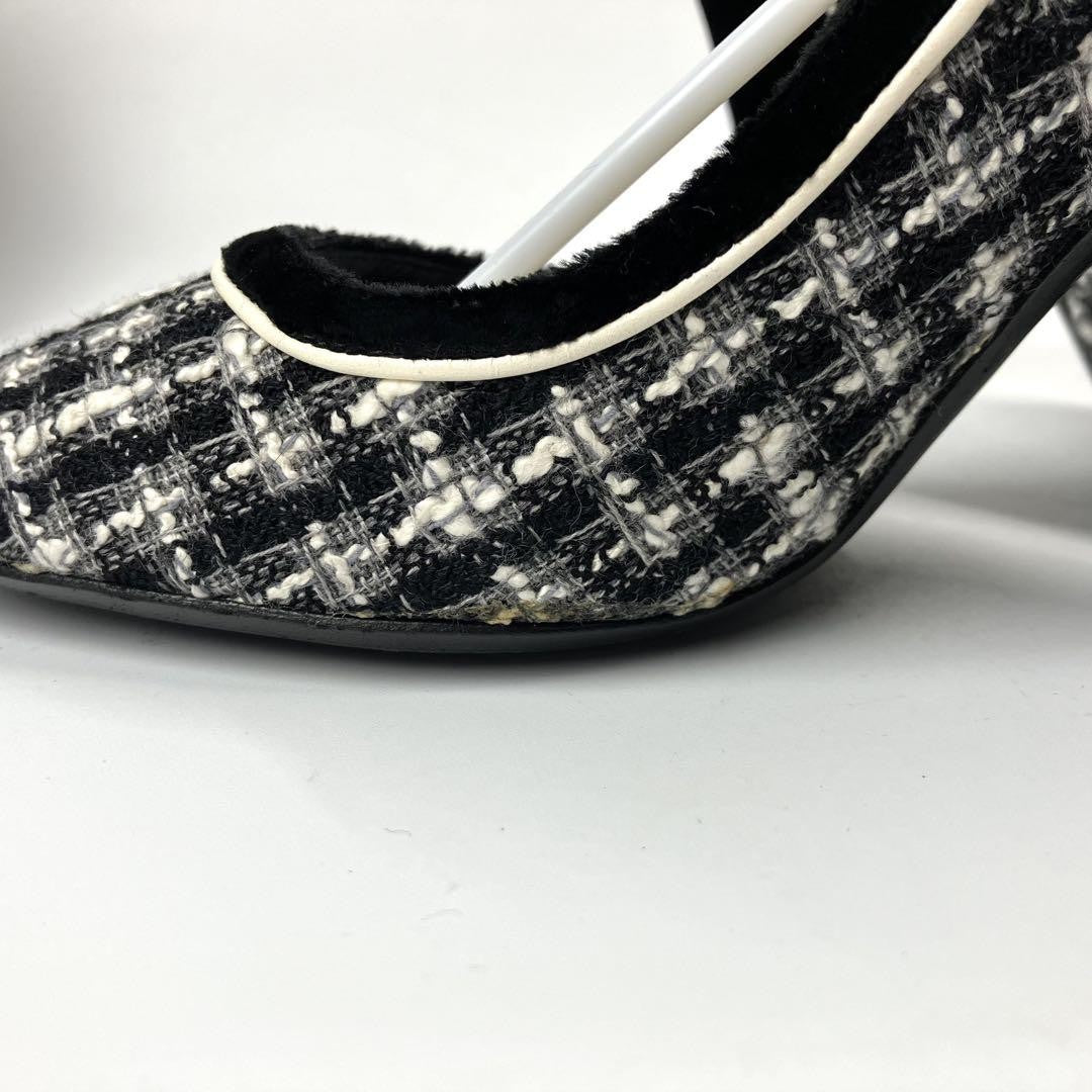 CHANEL Shoes Pumps Heel EU 36.5 US 6.5 Black Authentic