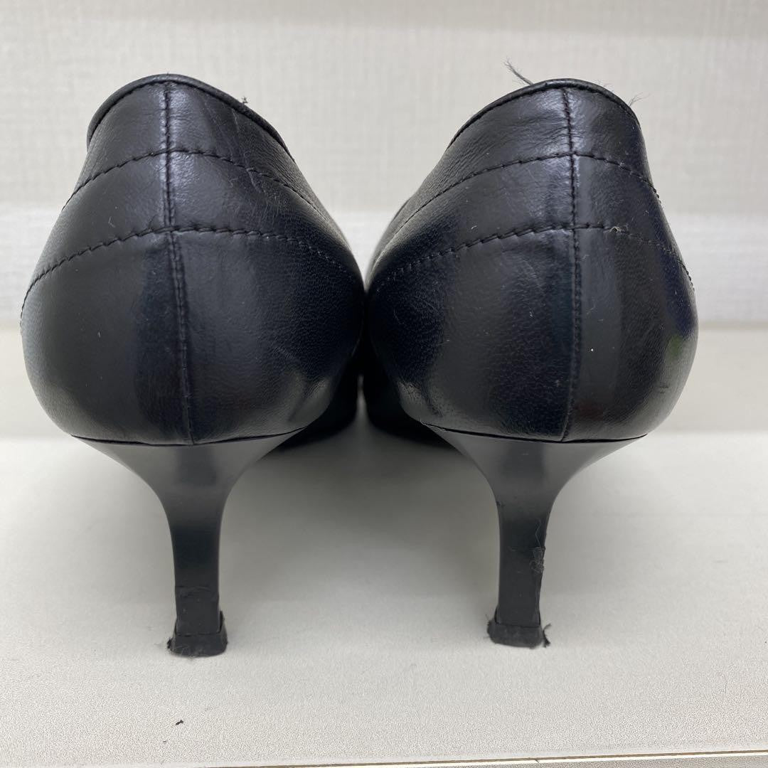 CHANEL Shoes Pumps Heel Cocomark EU 36.0 US 6.0 Black Authentic
