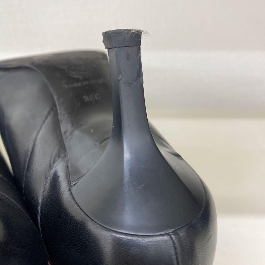 CHANEL Shoes Pumps Heel Cocomark EU 36.0 US 6.0 Black Authentic
