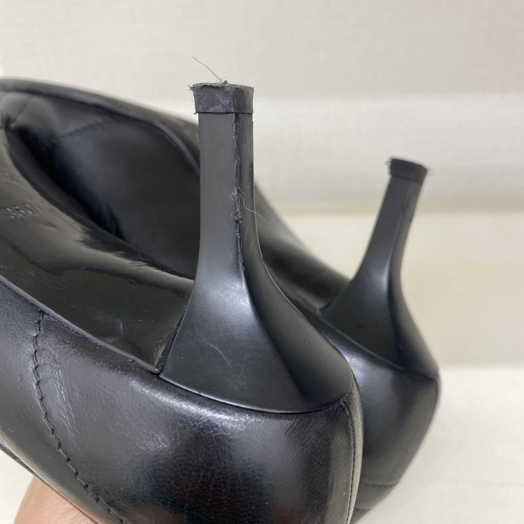CHANEL Shoes Pumps Heel Cocomark EU 36.0 US 6.0 Black Authentic