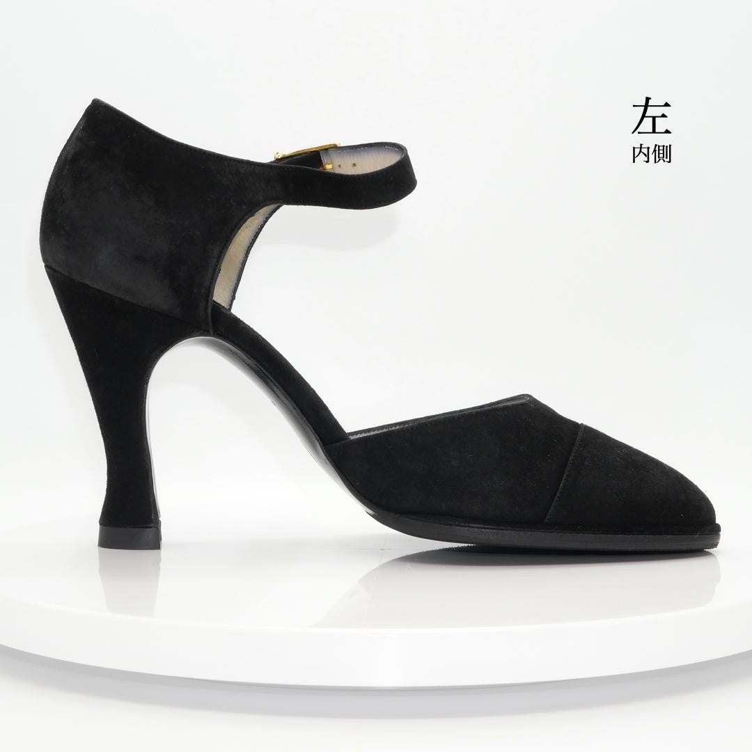 CHANEL Shoes Pumps Heel EU 36.0 US 6.0 Black Authentic