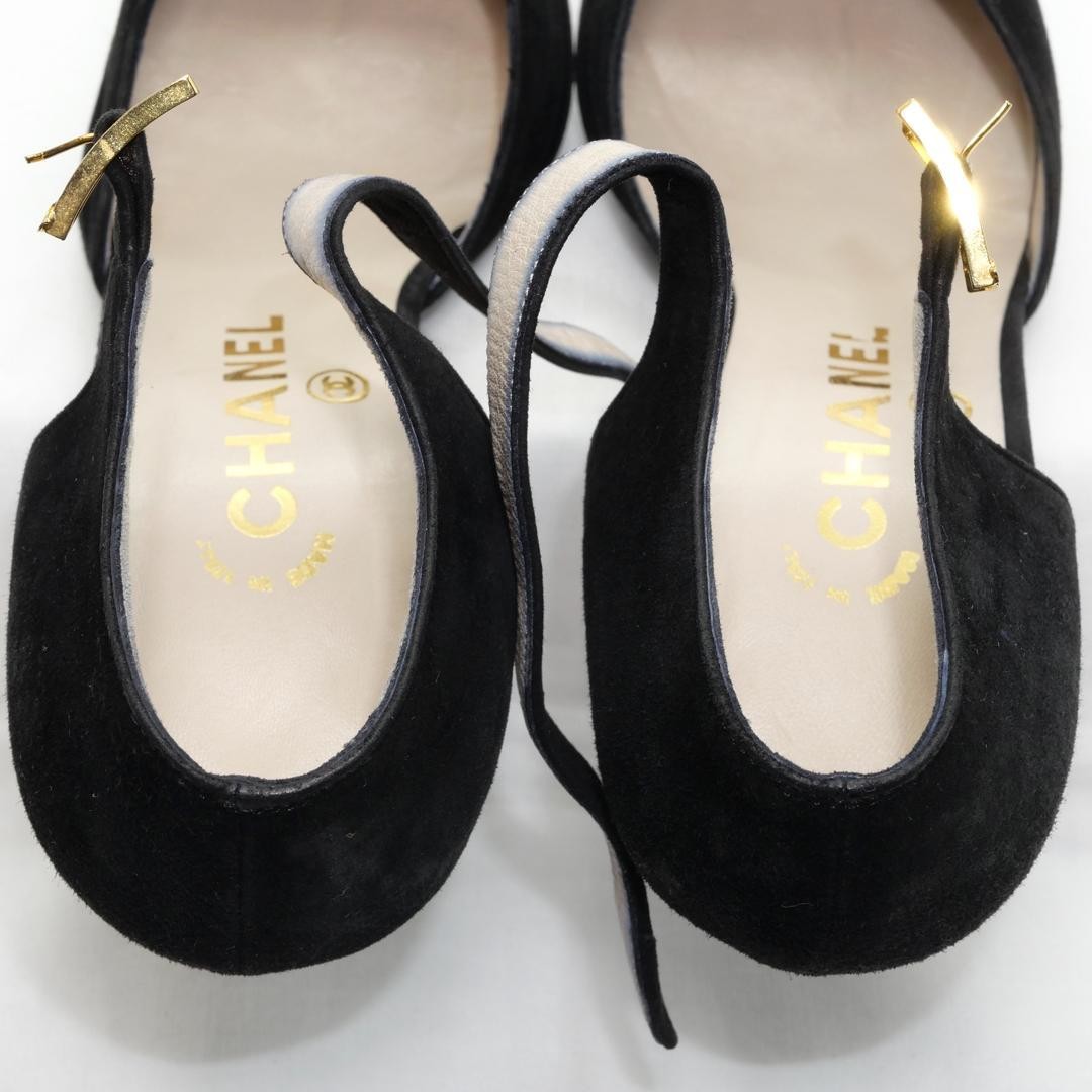 CHANEL Shoes Pumps Heel EU 36.0 US 6.0 Black Authentic