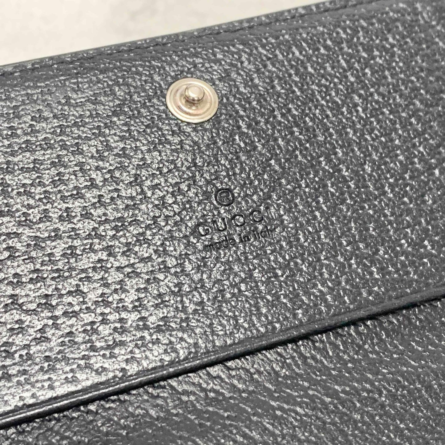 Gucci Bi-fold Card Holder Marmont GG Supreme Wallet Case Flap Purse Compact Navy