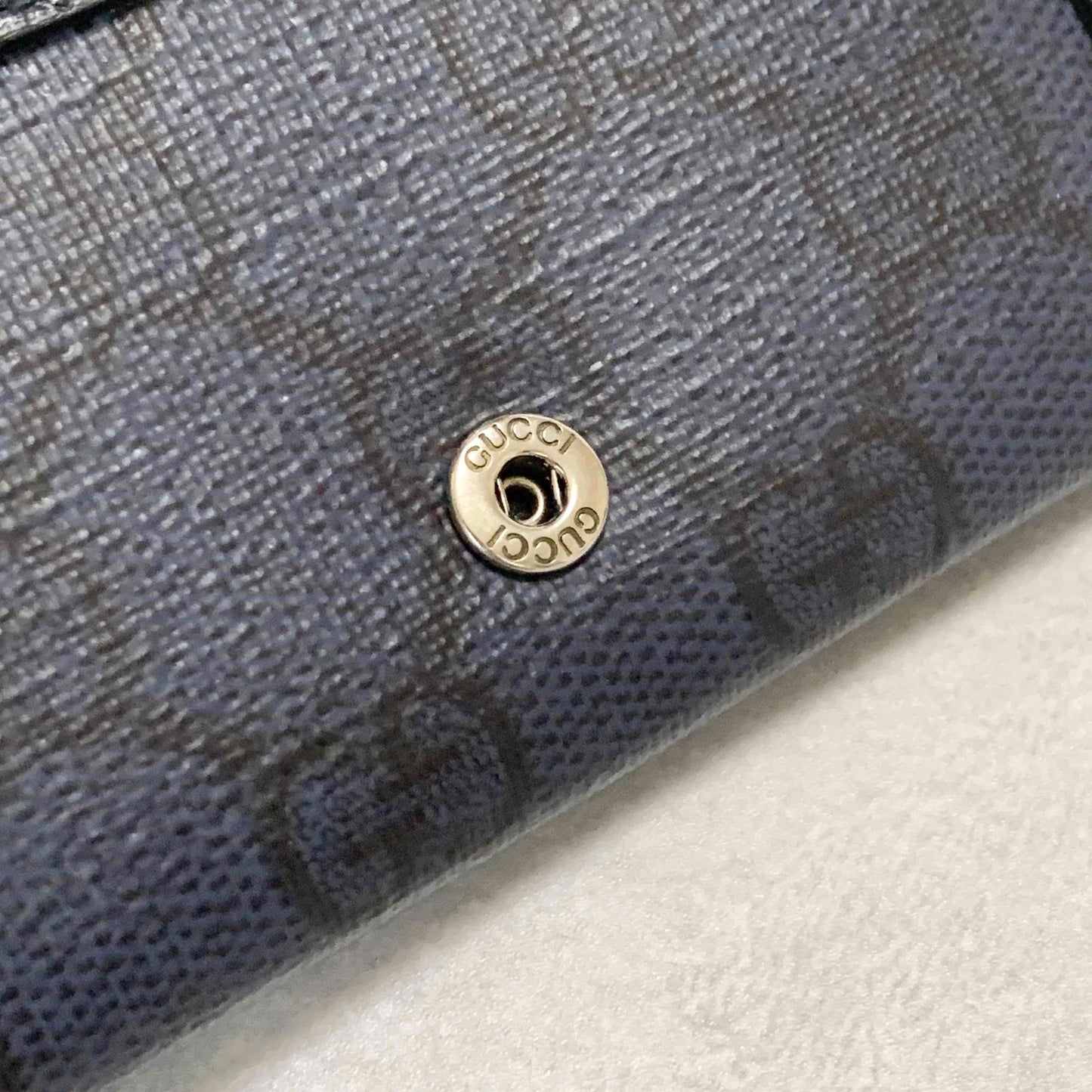 Gucci Bi-fold Card Holder Marmont GG Supreme Wallet Case Flap Purse Compact Navy