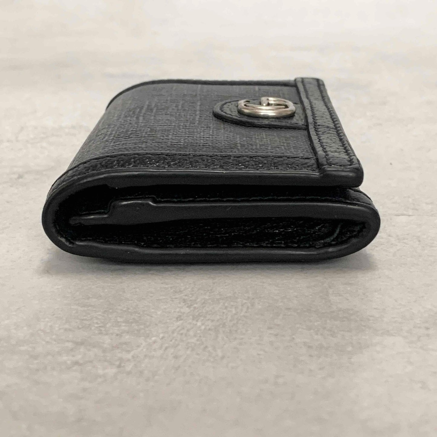Gucci Bi-fold Card Holder Marmont GG Supreme Wallet Case Flap Purse Compact Navy