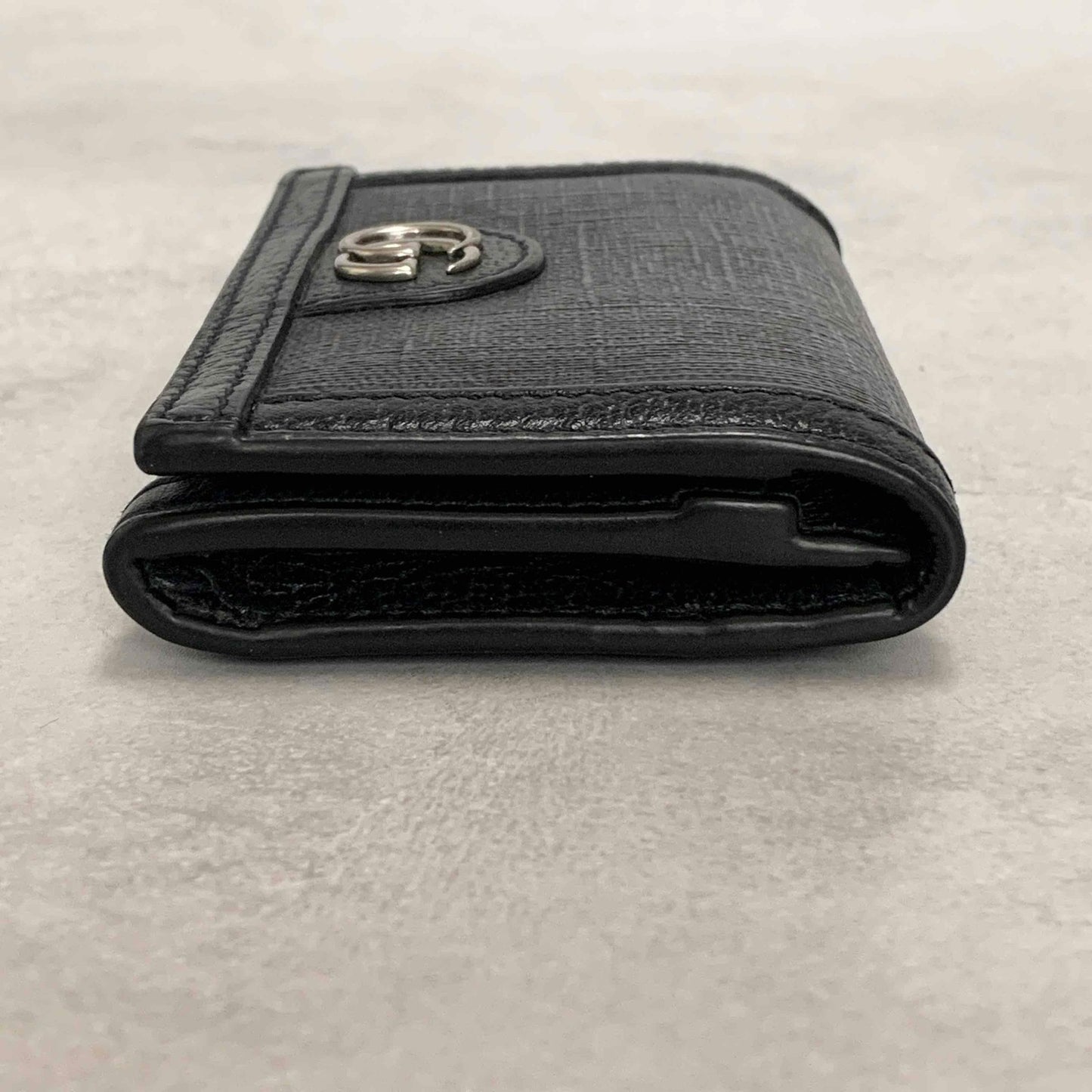 Gucci Bi-fold Card Holder Marmont GG Supreme Wallet Case Flap Purse Compact Navy