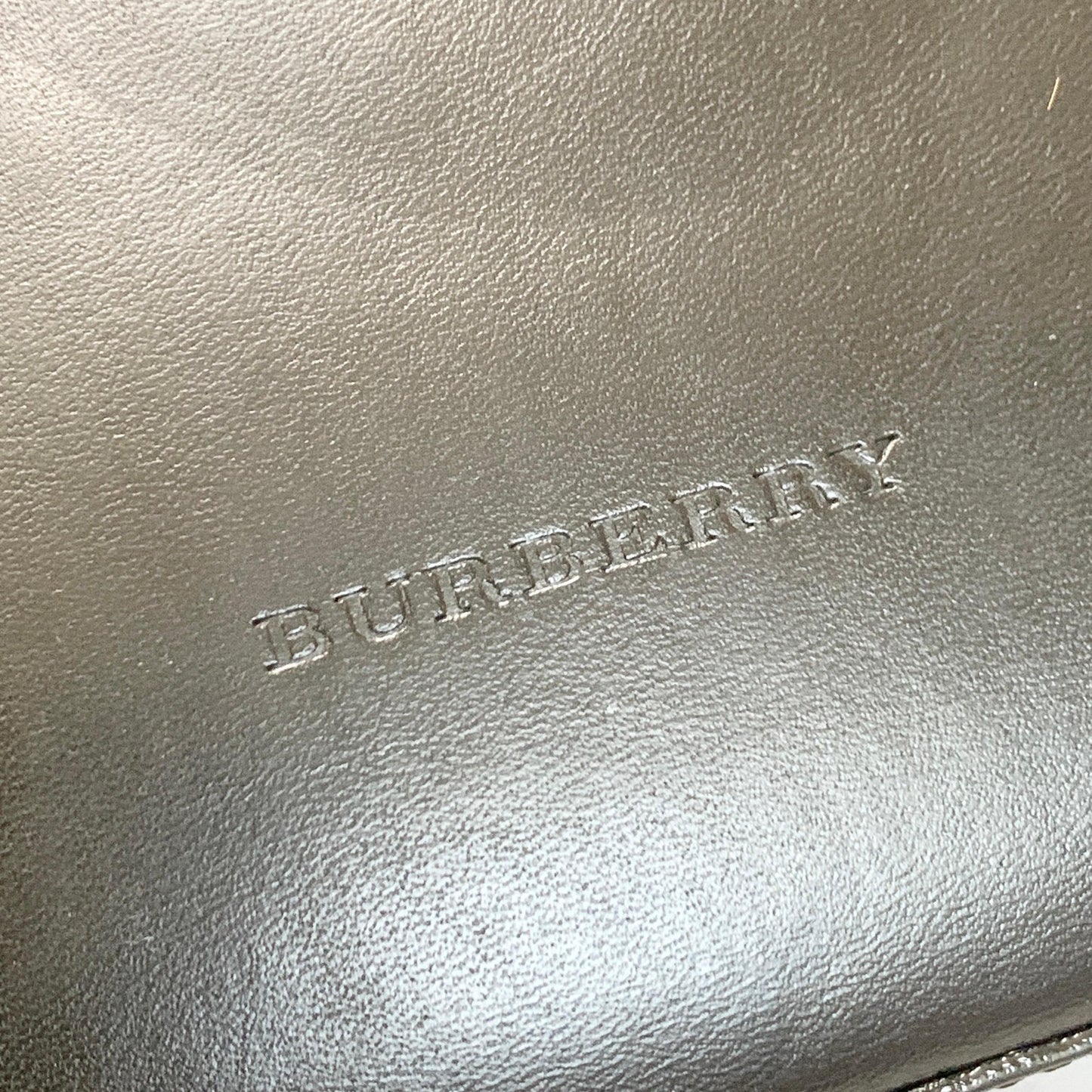 BURBERRY Bag Nova Check Logo Hand Tote Purse Leather Black Silver Authentic