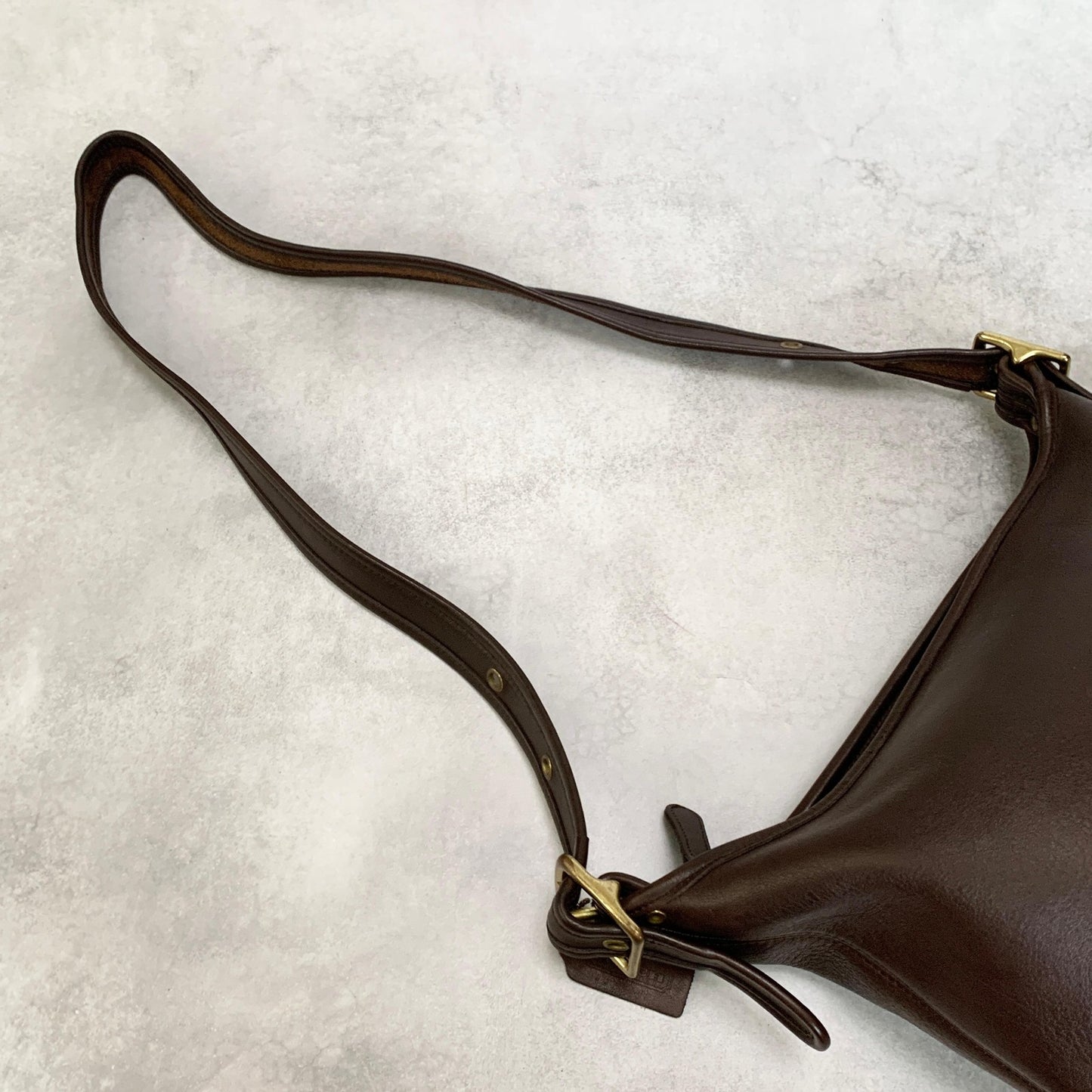 COACH Bag 9960 Turn Lock Shoulder Purse Leather Brown Gold Used Authentic