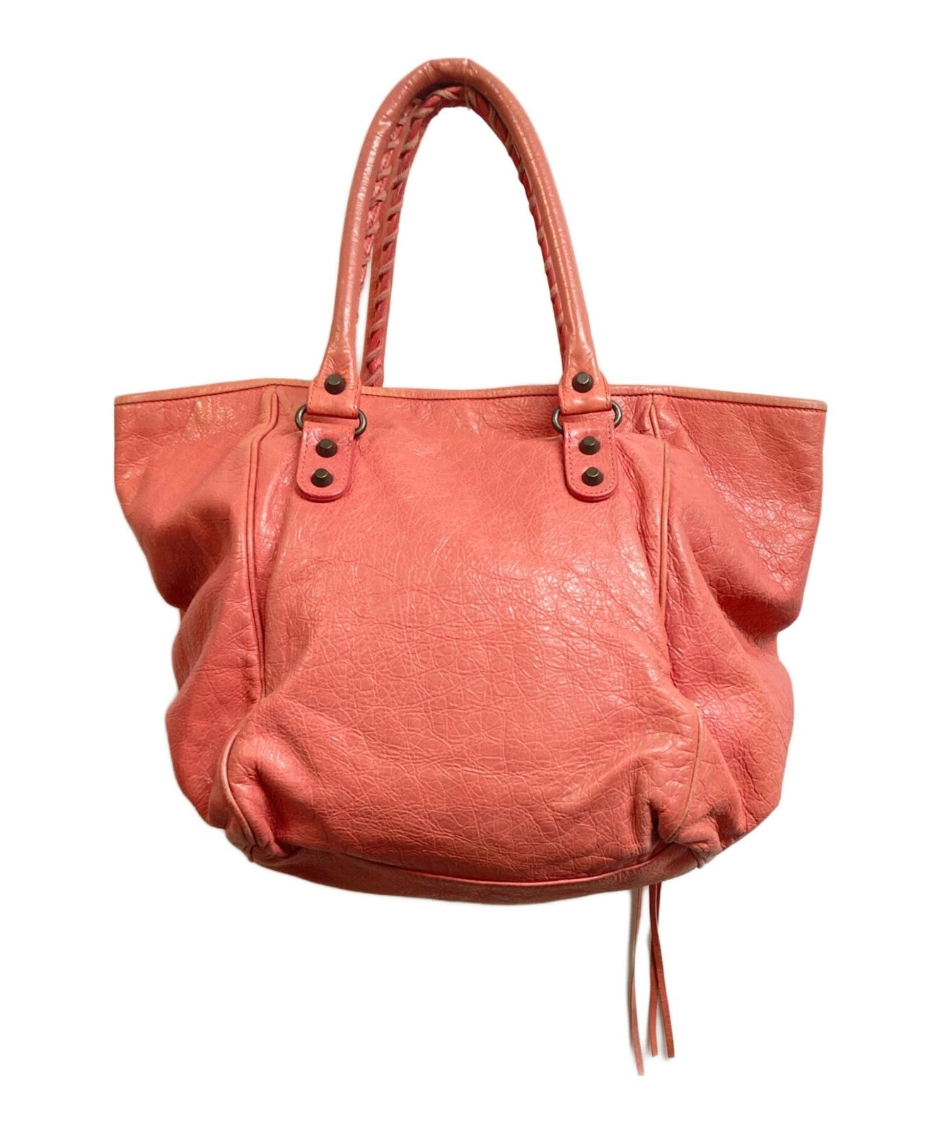 BALENCIAGA Hand Bag Tote Purse THE SUNDAY Pink Authentic