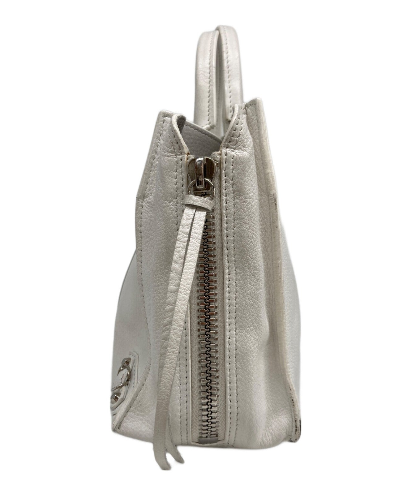 BALENCIAGA Hand Shoulder Bag Tote Purse 2way White Authentic