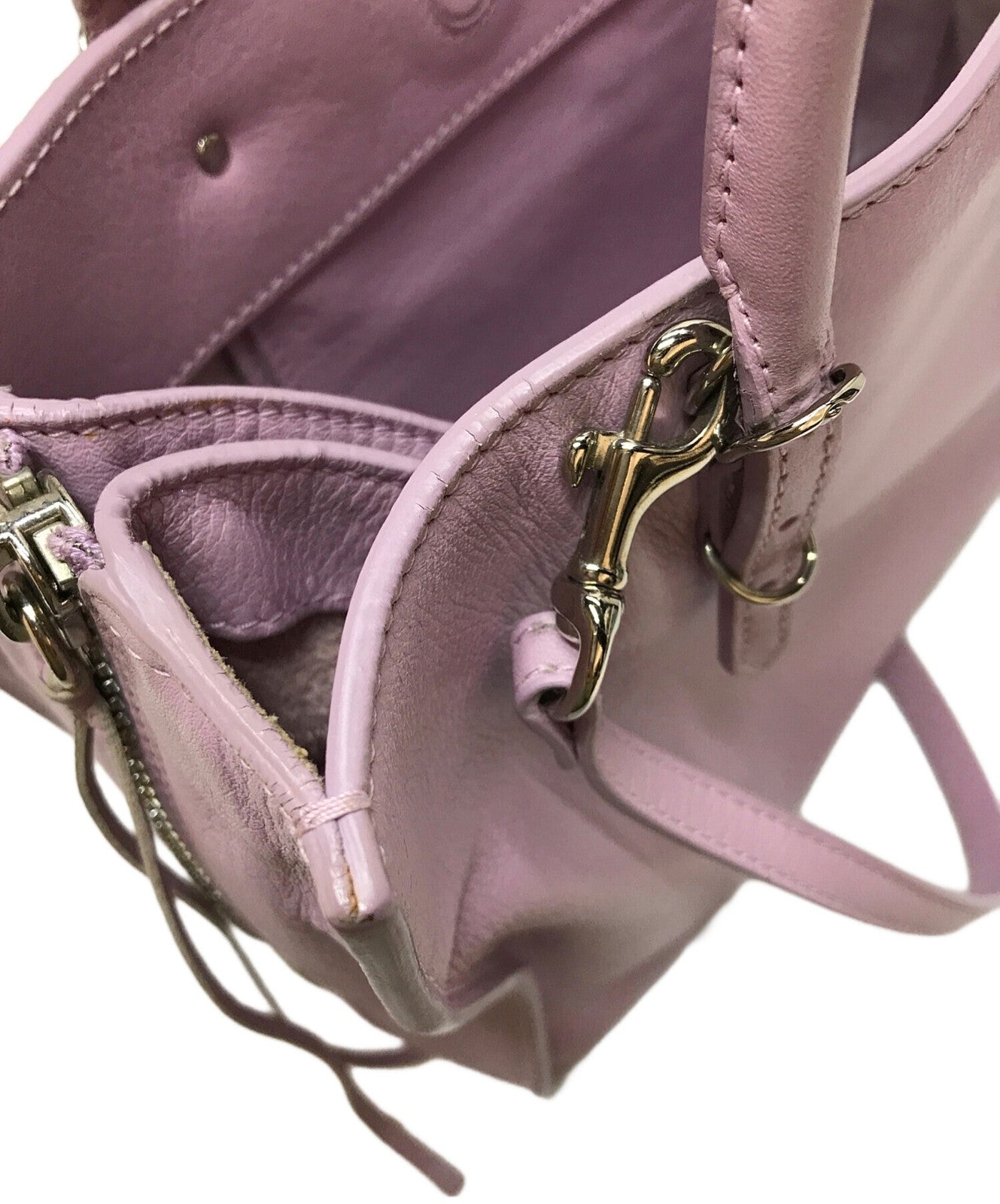 BALENCIAGA Hand Shoulder Bag Tote Purse 2way Paper Mini Pink Authentic