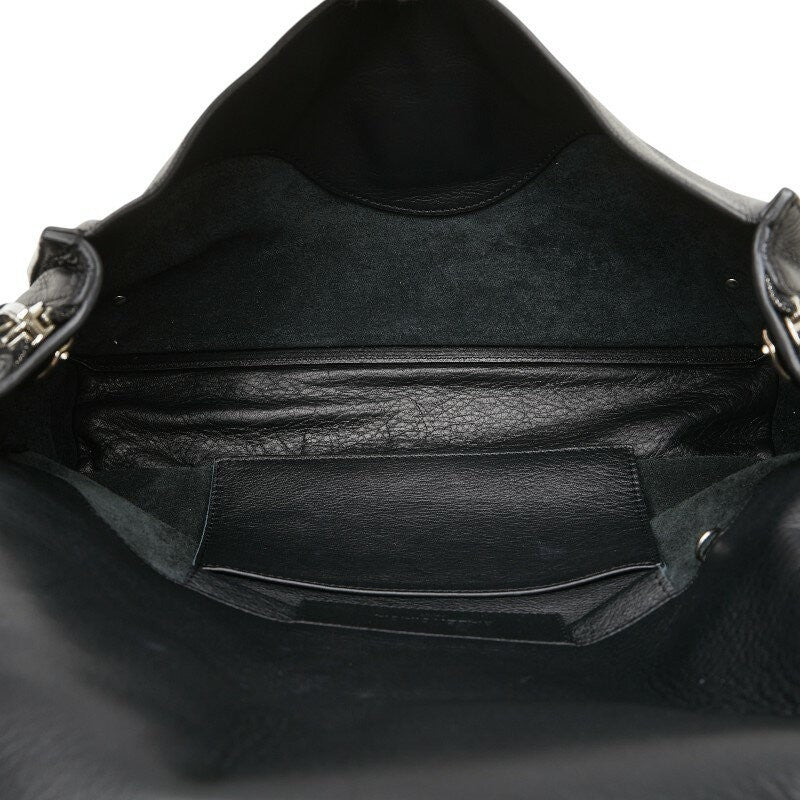 BALENCIAGA Clutch Bag Second Bag Paper Zip Around Leather Black Authentic
