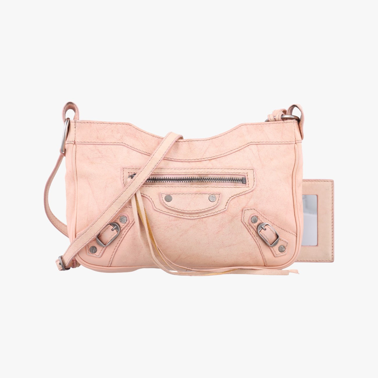 BALENCIAGA Shoulder Bag Purse Leather Pink Authentic