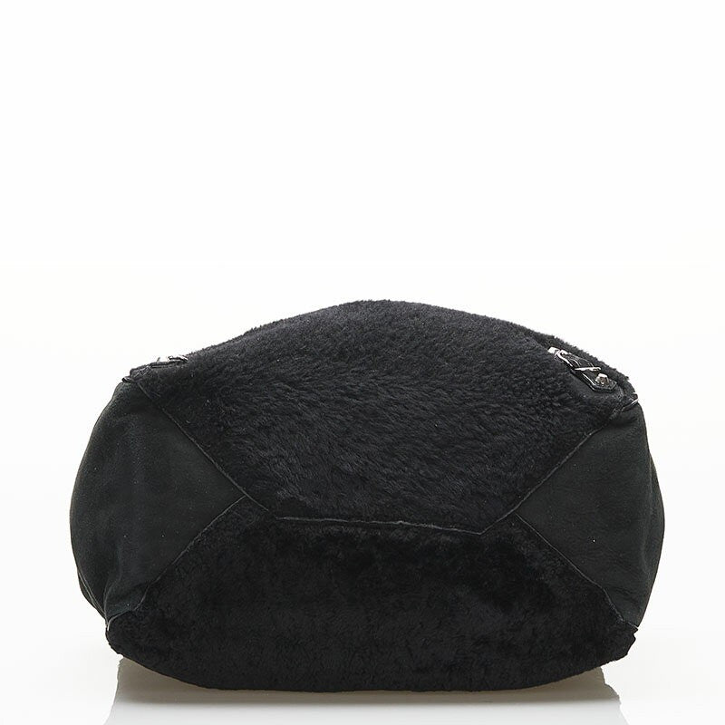 BALENCIAGA Hand Bag Tote Purse Mouton Leather Black Authentic