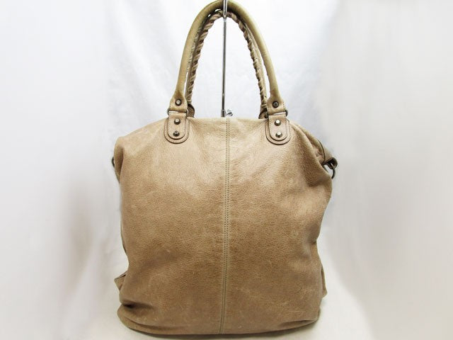 BALENCIAGA Hand Shoulder Bag Tote Purse Beige Authentic
