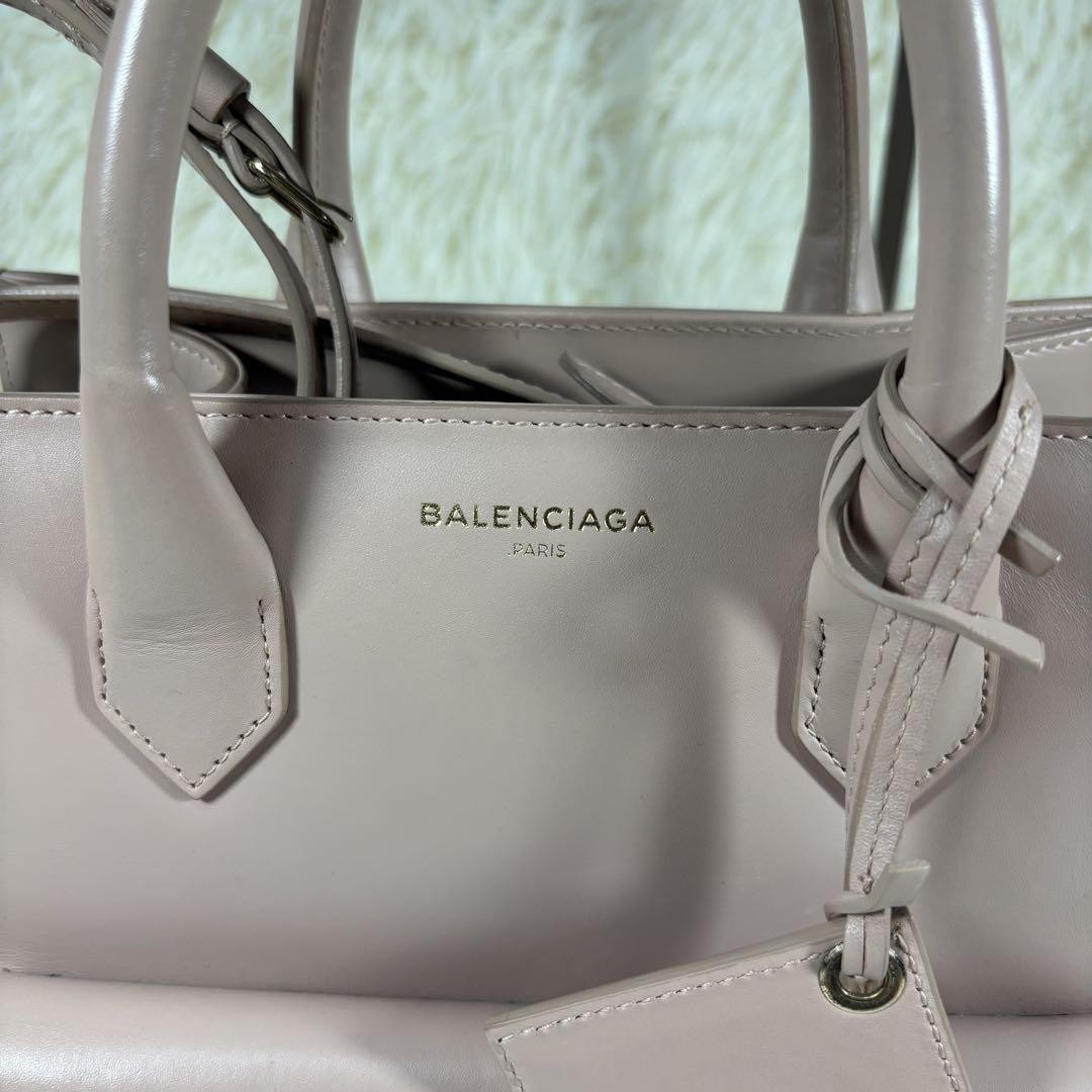 BALENCIAGA Hand Shoulder Bag Tote Purse 2way Leather Pink Authentic