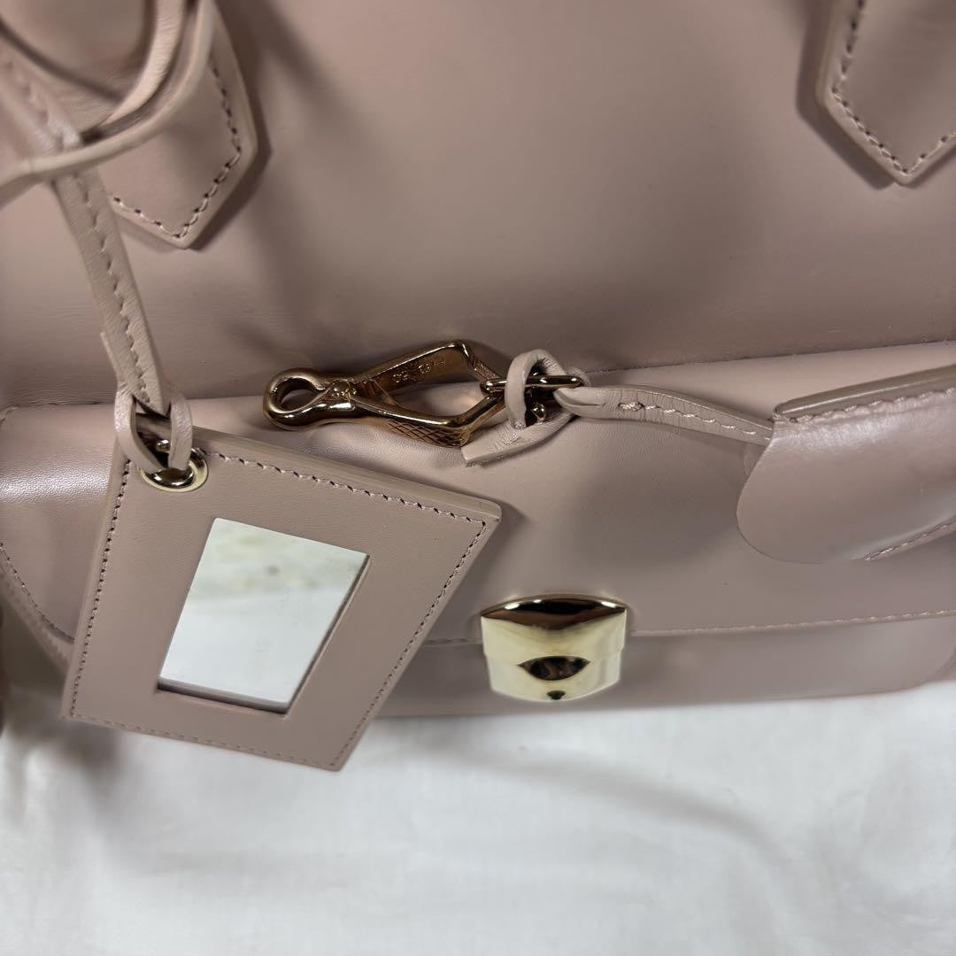 BALENCIAGA Hand Shoulder Bag Tote Purse 2way Leather Pink Authentic