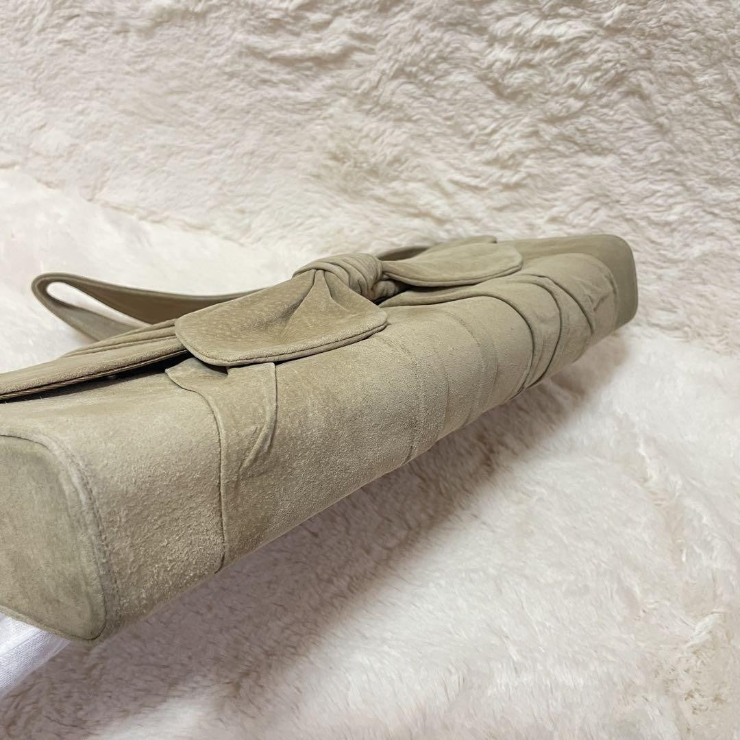 BALENCIAGA Shoulder Bag Purse Suede Beige Authentic