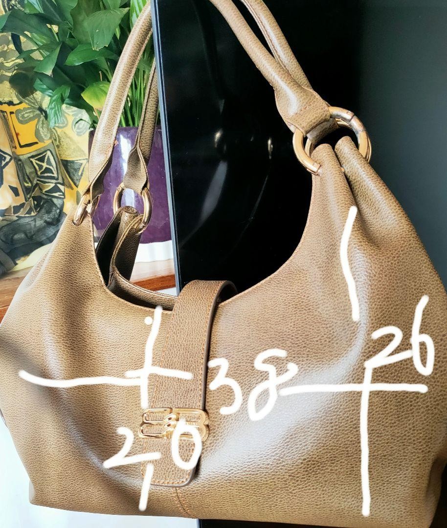BALENCIAGA Shoulder Bag Purse BB Leather Olive Green Authentic