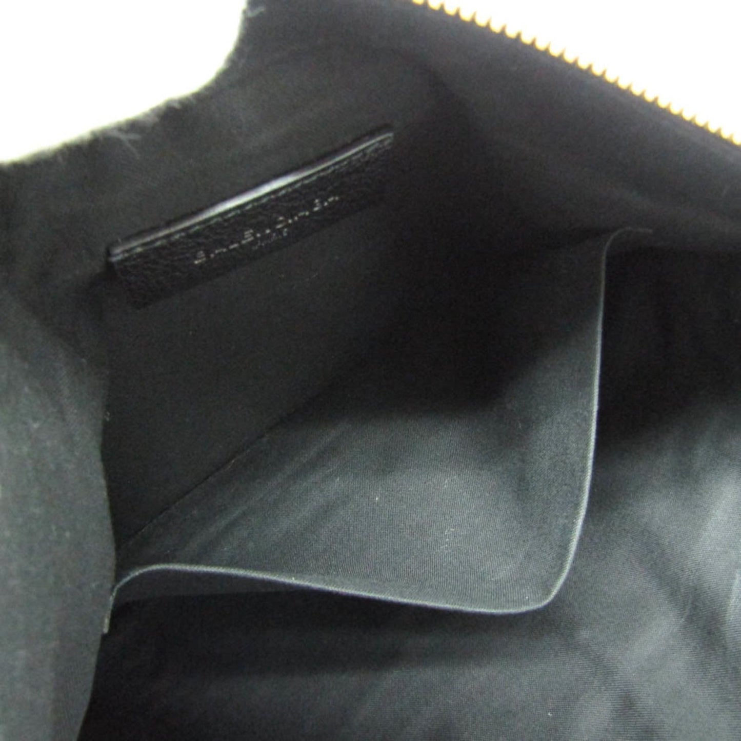 BALENCIAGA Clutch Bag Second Bag Leather Black Authentic