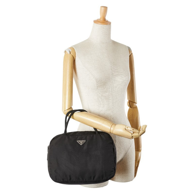 PRADA Mini Hand Bag Tote Purse Logo Nylon Black Authentic
