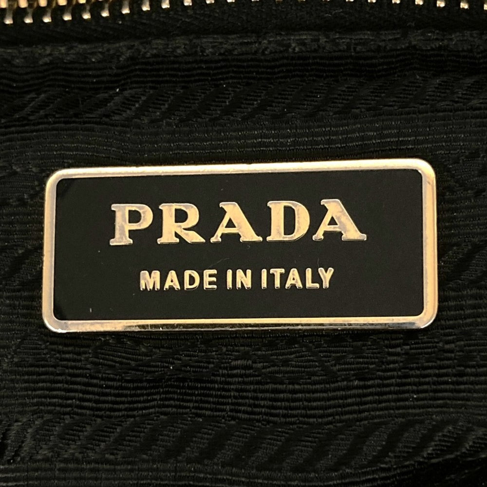 PRADA Hand Bag Tote Purse Quilting Nylon Black Authentic