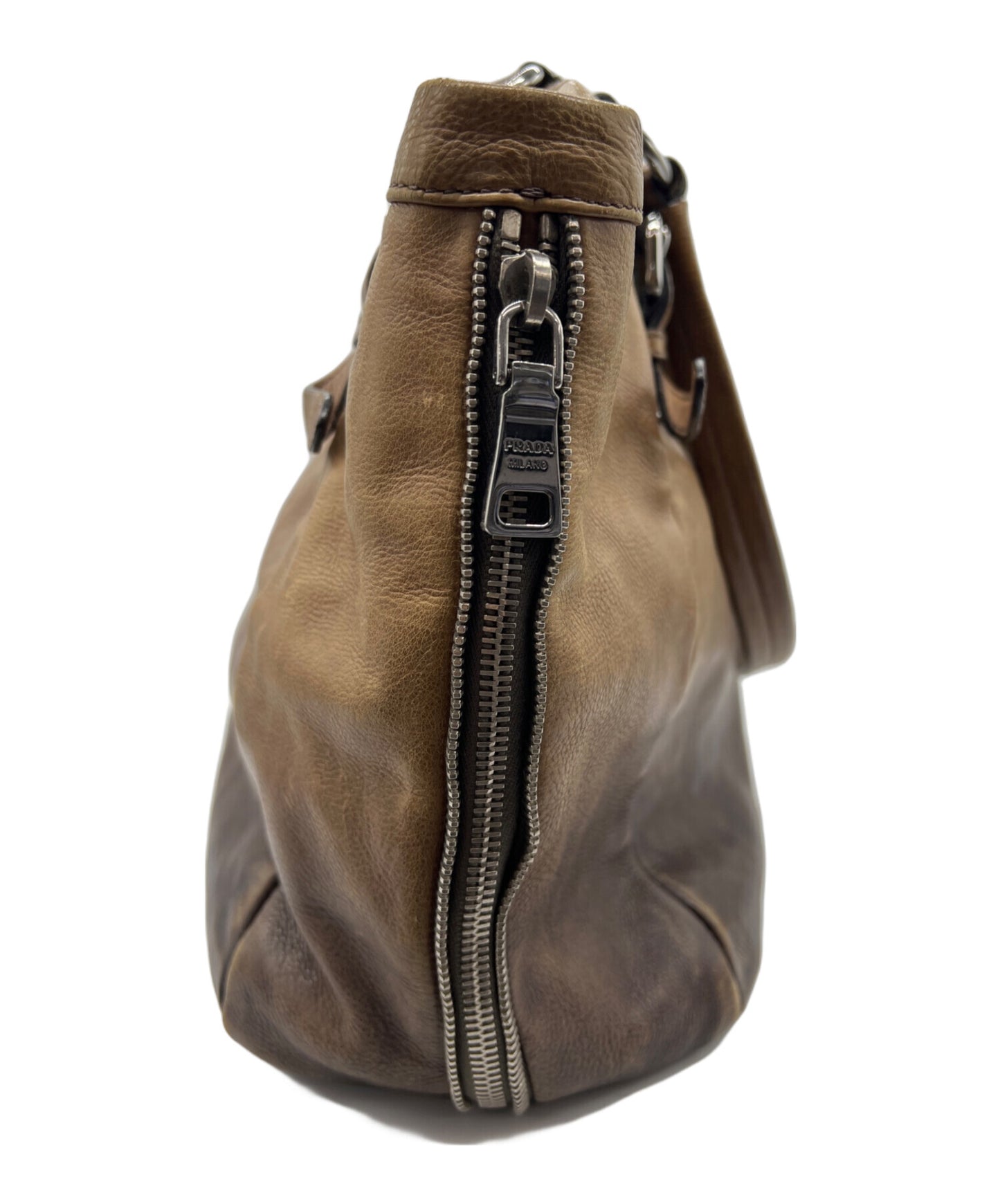 PRADA Hand Bag Tote Purse Brown Authentic