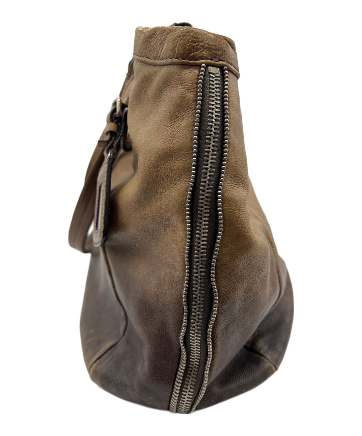 PRADA Hand Bag Tote Purse Brown Authentic
