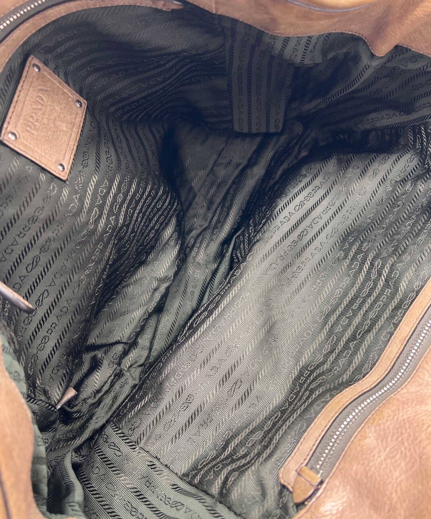 PRADA Hand Bag Tote Purse Brown Authentic