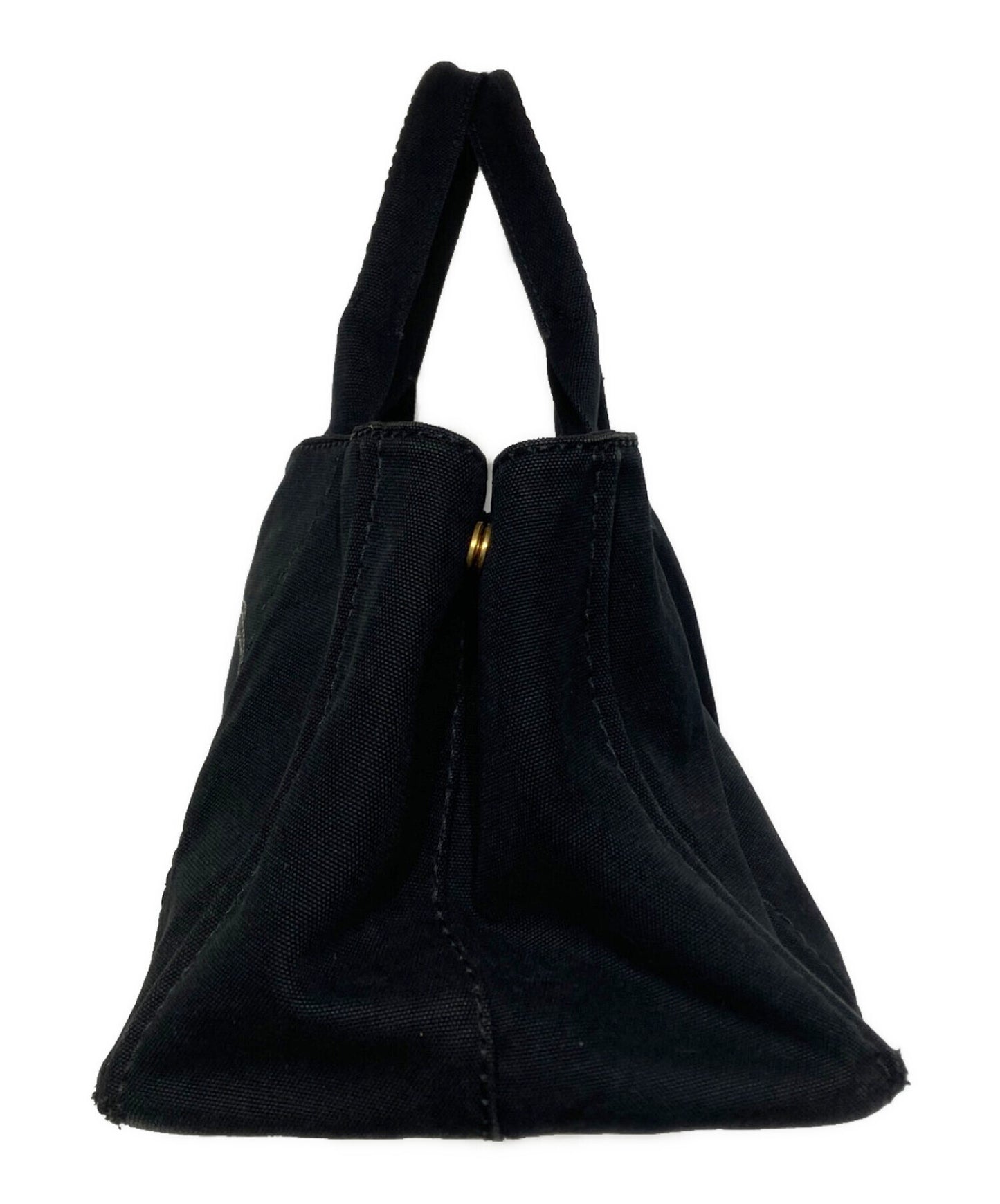 PRADA Hand Bag Tote Purse Canapa Black Authentic