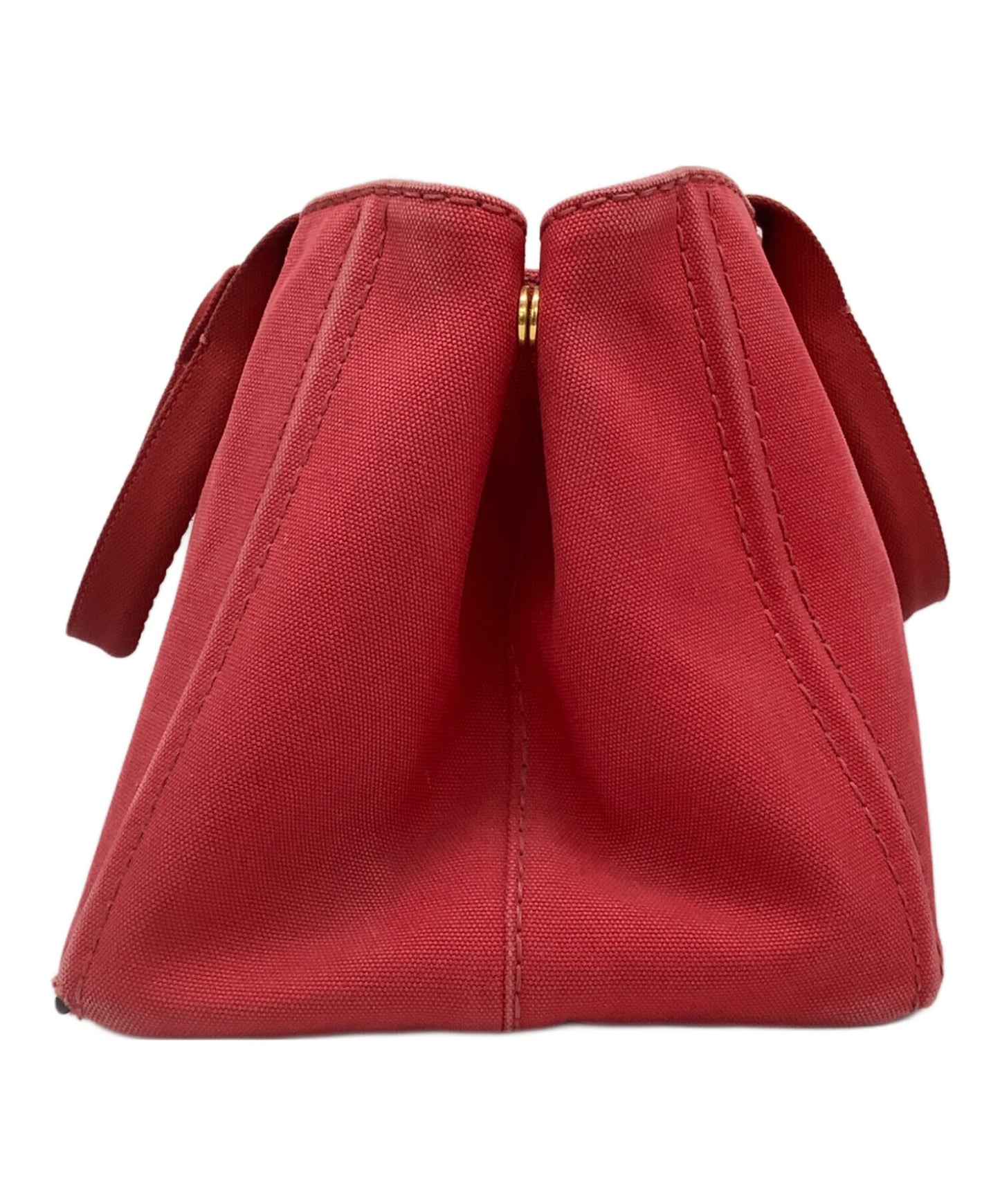PRADA Hand Bag Tote Purse Canapa Red Authentic