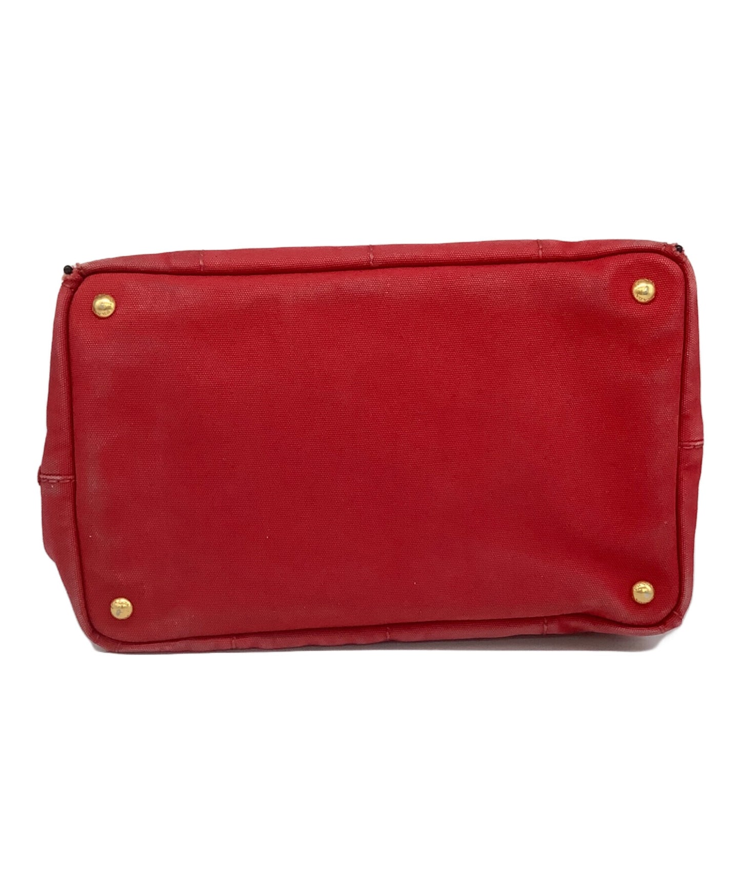 PRADA Hand Bag Tote Purse Canapa Red Authentic