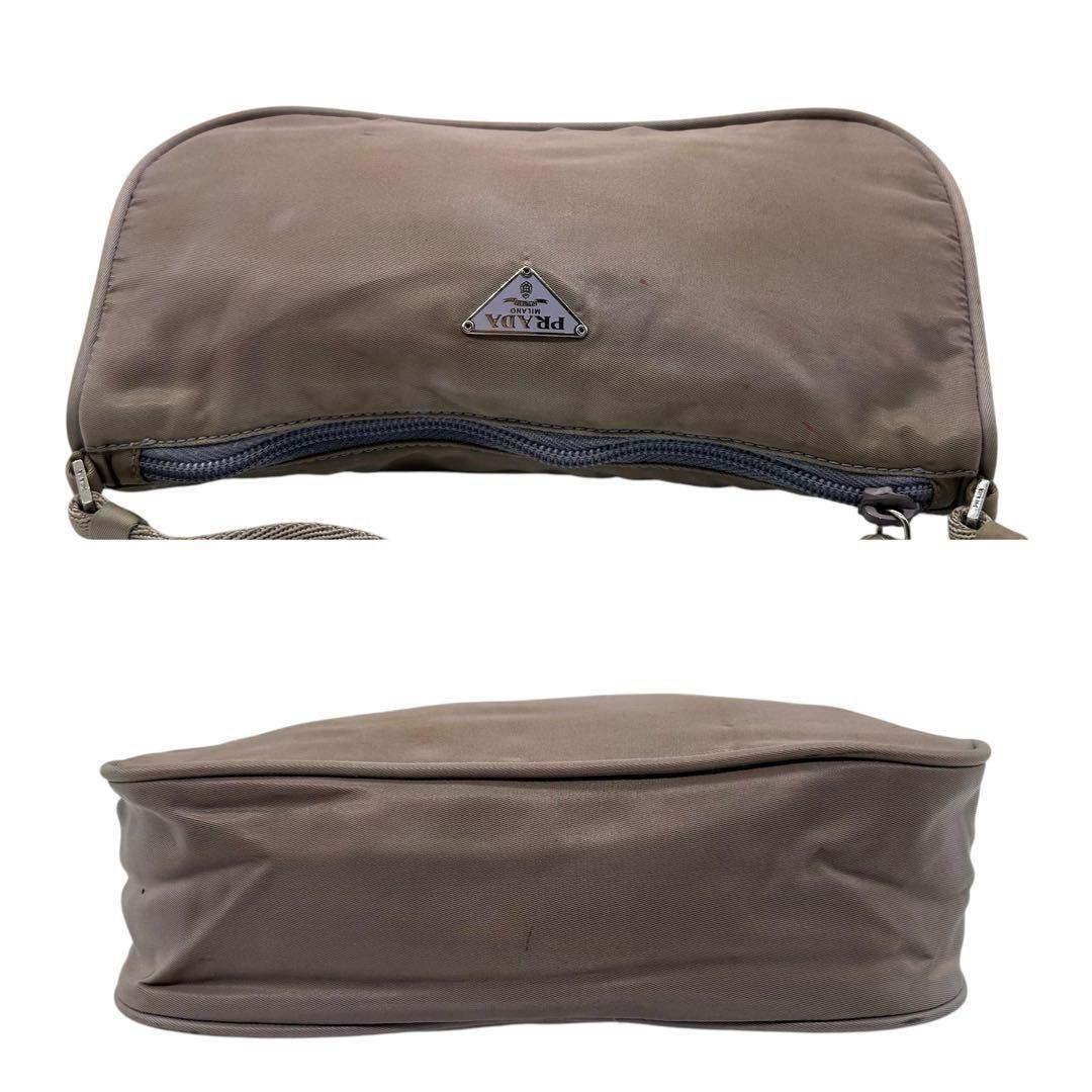 PRADA Accessory Pouch Hand Bag Tote Purse Logo Nylon Purple Authentic