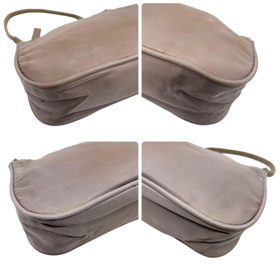 PRADA Accessory Pouch Hand Bag Tote Purse Logo Nylon Purple Authentic