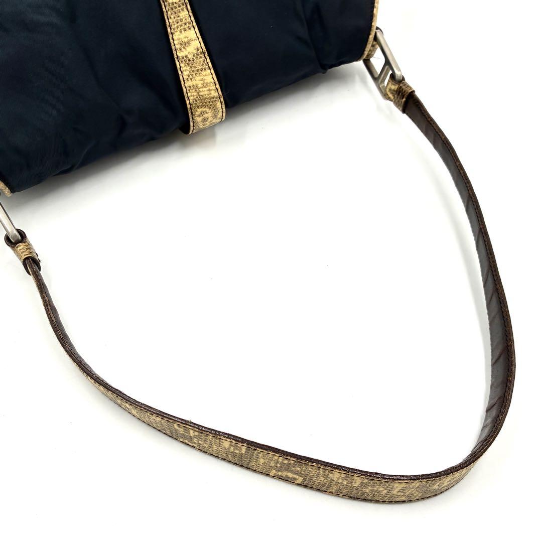 PRADA Shoulder Bag Purse Logo Navy Authentic