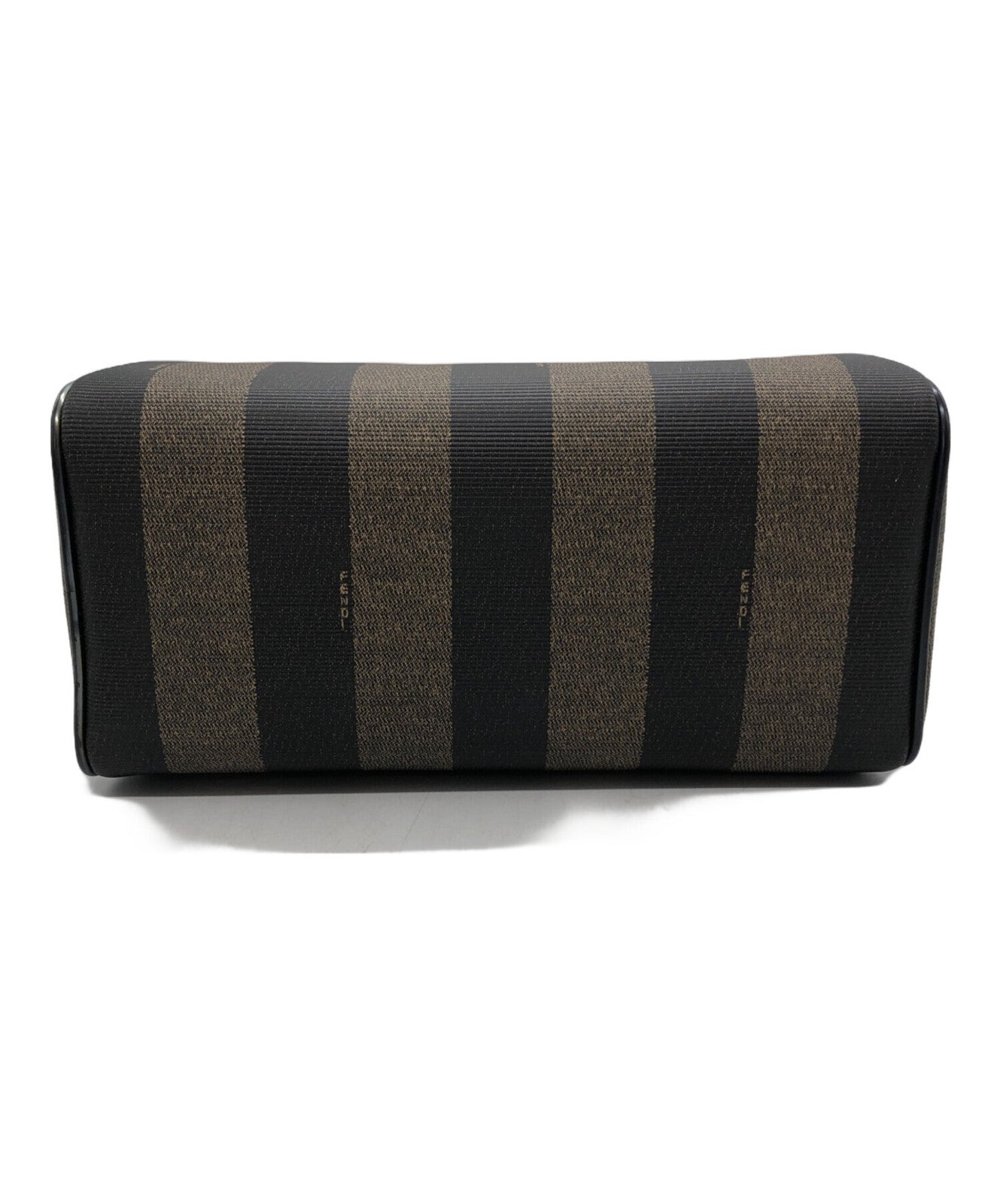 FENDI Clutch Bag Second Bag Pecan Brown Black Authentic