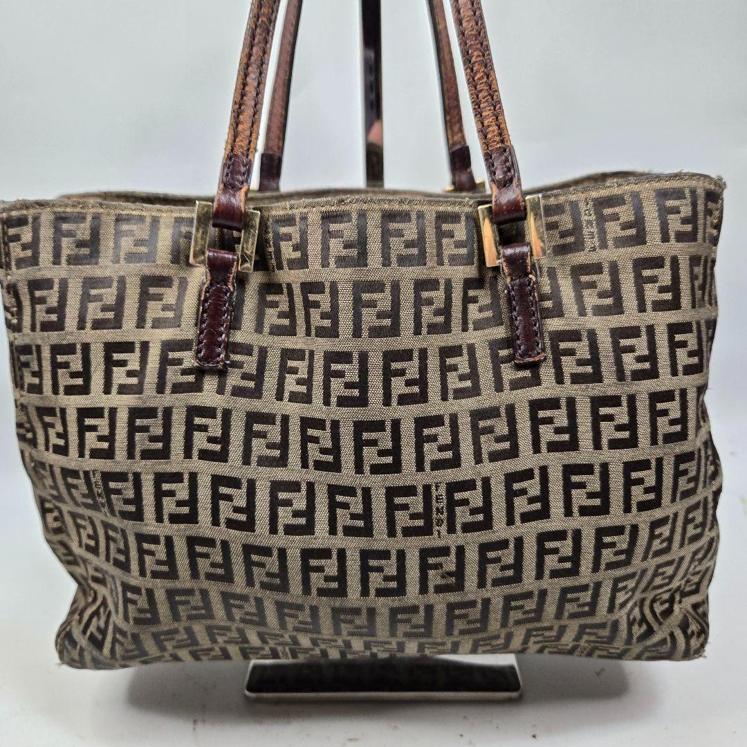 FENDI Hand Bag Tote Purse FF Zucchino Authentic
