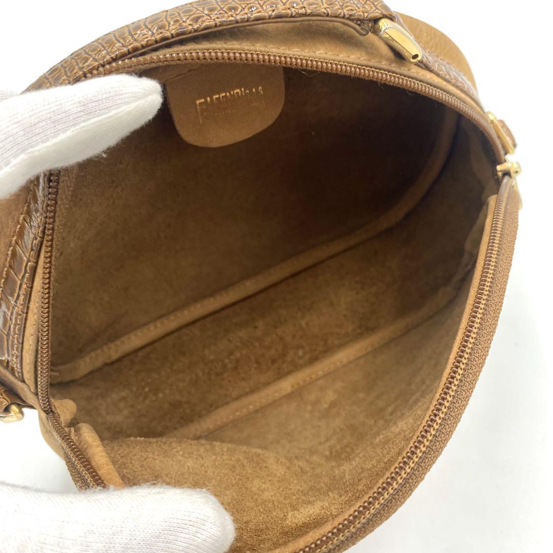 FENDI Shoulder Bag Purse 2way Suede Leather Brown Authentic
