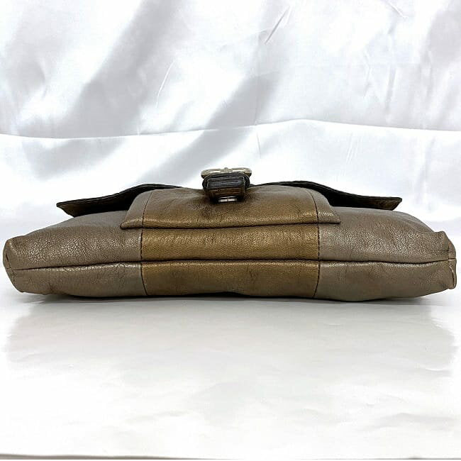 Chloe Chloe Shoulder Bag Purse Leather Metallic Brown Authentic