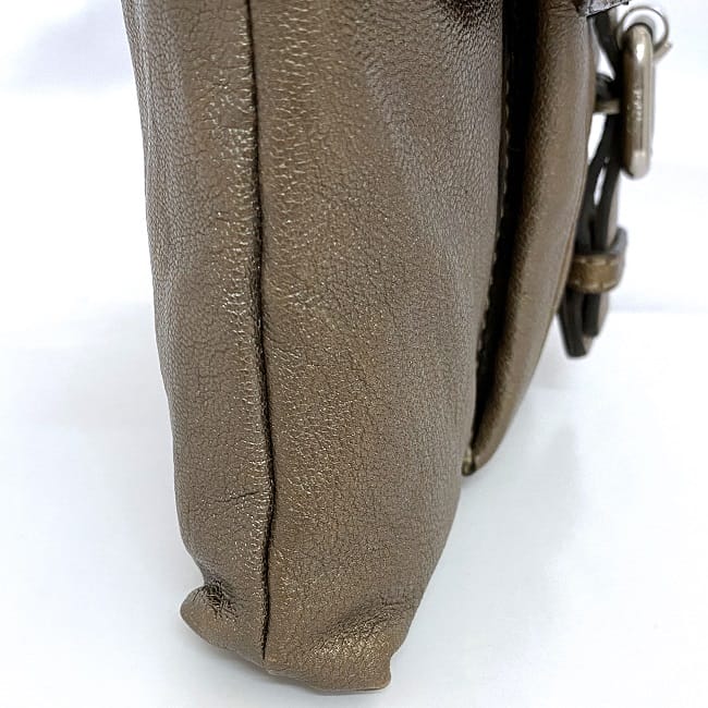 Chloe Chloe Shoulder Bag Purse Leather Metallic Brown Authentic