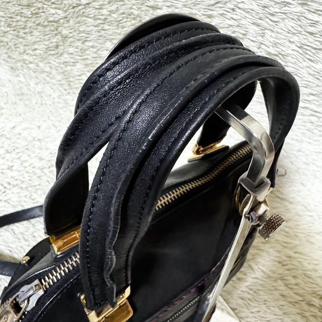 Chloe Hand Shoulder Bag Tote Purse 2way Leather Black Authentic