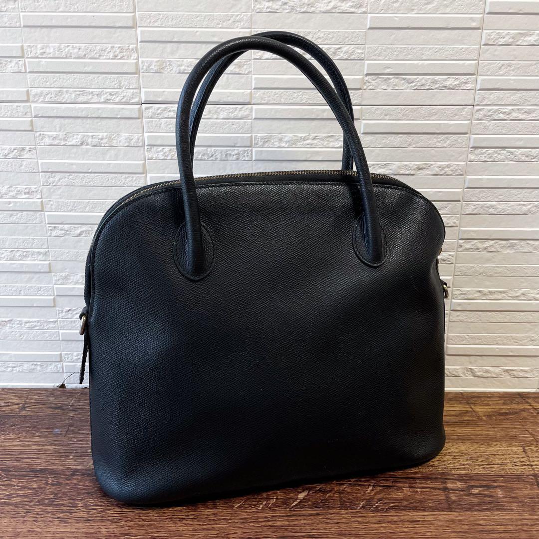 CELINE Hand Shoulder Bag Tote Purse 2way Leather Black Authentic