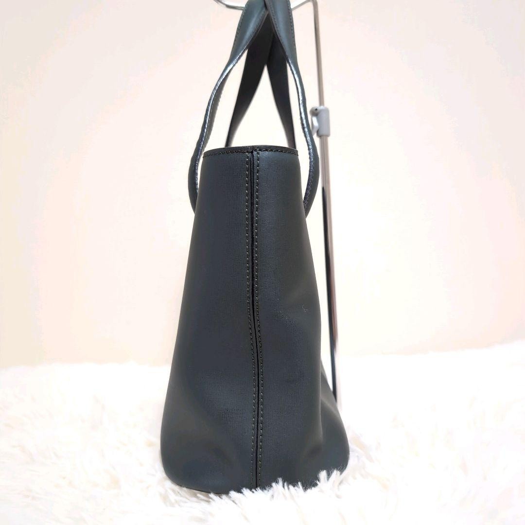 CELINE Hand Bag Tote Purse Leather Dark Green Authentic