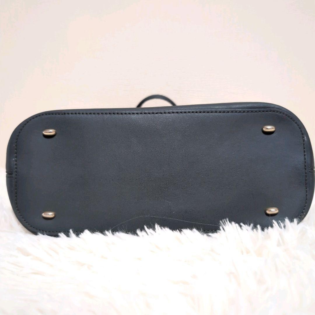 CELINE Hand Bag Tote Purse Leather Dark Green Authentic