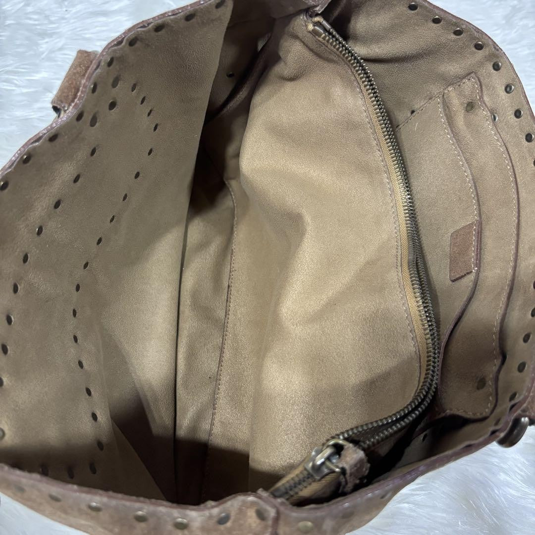 CELINE Hand Bag Tote Purse Boogie Suede Brown Authentic